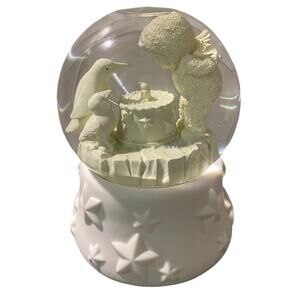 Department 56 Snowbabies "Make a Wish" Musical Waterglobe Penguins Birthday